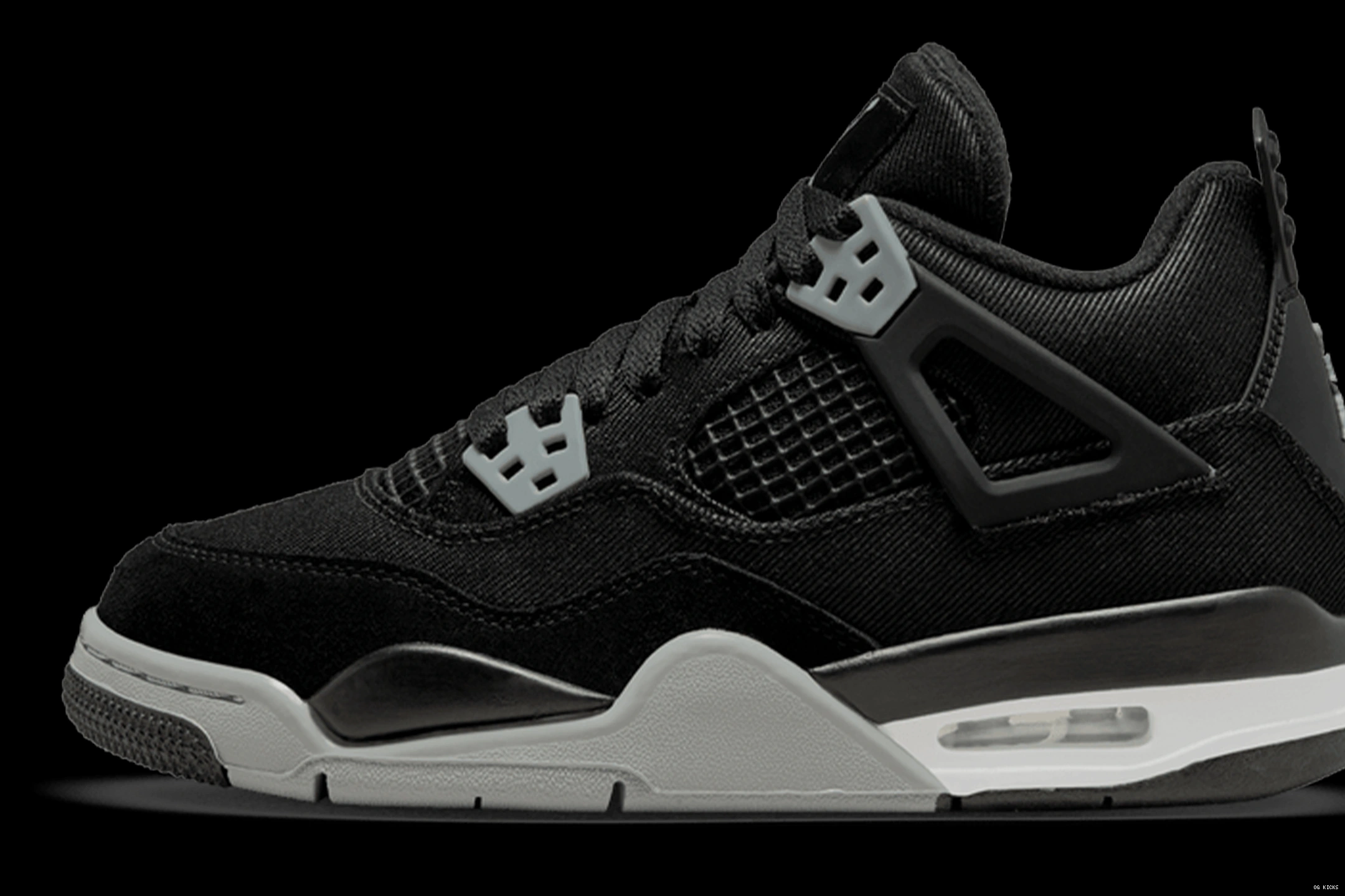 Jordan GS Retro 4 Black Canvas Air 0721